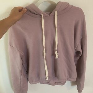 Blush pink crop hoodie